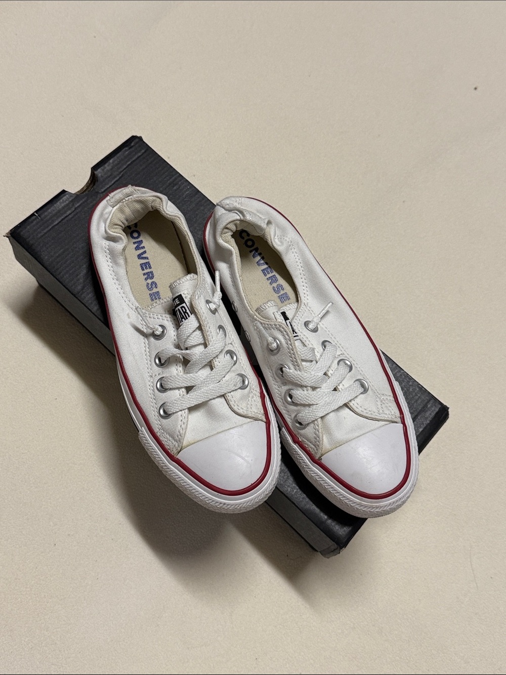 Converse White Canvas CT Shoreline Slip Ons